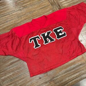 TKE Tau Kappa Epsilon Vintage 90's Red Mesh Men's LAX Jersey